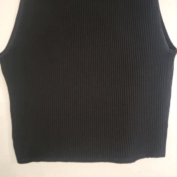Babaton Aritzia Sculpt Knit Mockneck Halter Top Sz Small Black Ribbed Minimalist - Picture 10 of 16